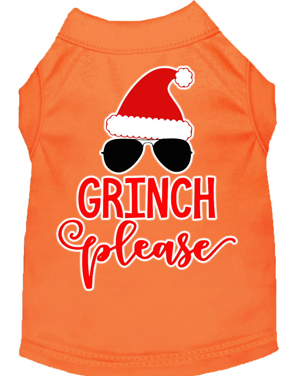 Grinch Please Screen Print Dog Shirt Orange XXL